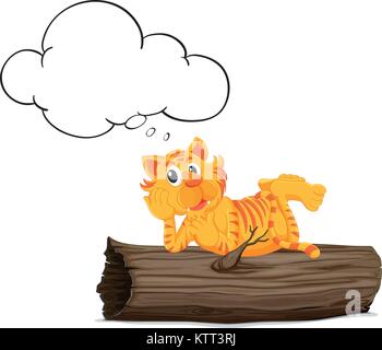 Abbildung eines Denkens Tiger Stock Vektor