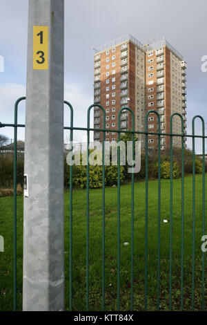 Osten Marsh Hochhaus Sozialwohnungen, Grimsby, Großbritannien. Stockfoto