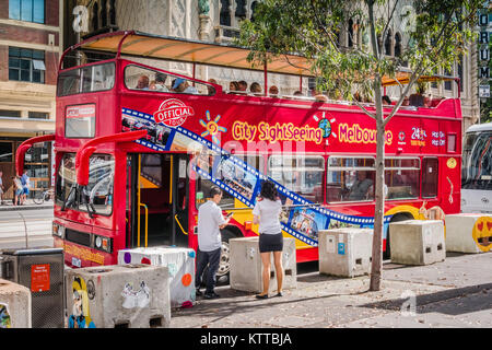 Melbourne Touristenbus Stockfoto