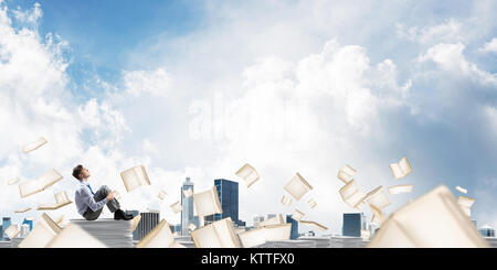 Fleißig, um erfolgreicher Geschäftsmann zu werden. Stockfoto