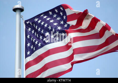 Nahaufnahme der Sternenbanner Flagge der USA Stockfoto