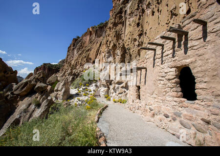 Bandelier Nationalmonument Stockfoto