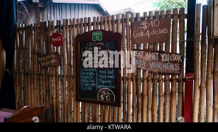 Barbereich Nary Küche Bar Restaurant Khmer Essen Kochschule Battambang Kambodscha Frühstück Mittagessen Abendessen kambodschanischen Kochkurse Stockfoto