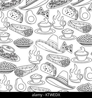 Mexikanischen fast food nahtlose Muster Stock Vektor
