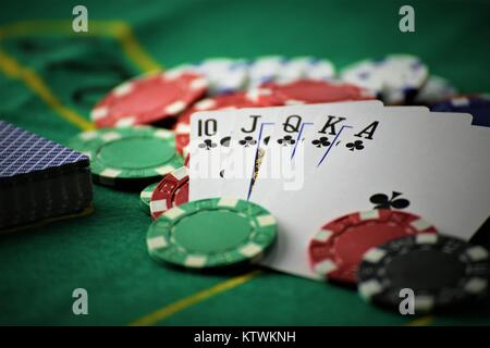 Ein Konzept Bild eines Poker Tisch Stockfoto