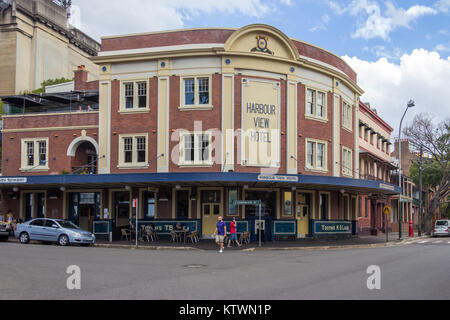 Die Harbour View Hotel, untere Fort Street, The Rocks, Sydney, New South Wales, NSW, Australien Stockfoto