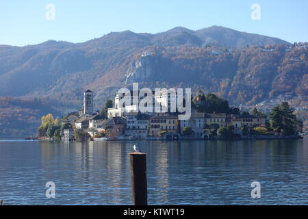 Orta San Giulio Insel in Ortasee, Piemont, Italien Stockfoto