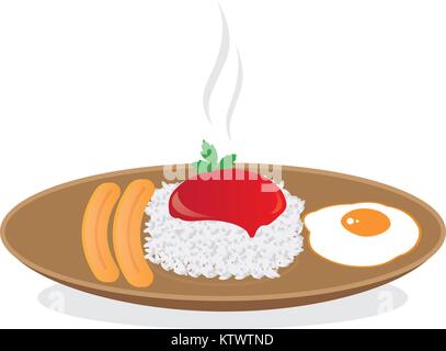 Kuba Stil Reis im Vektor Stock Vektor