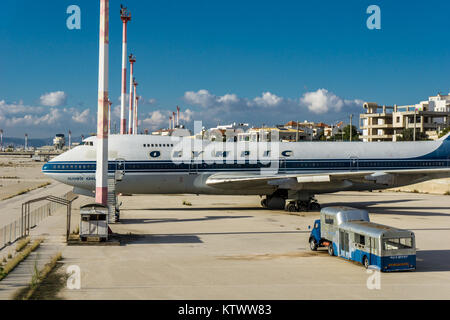 Eliniko Athen alter Flughafen. Ansicht der alten Olympic Airways Flugzeug Stockfoto