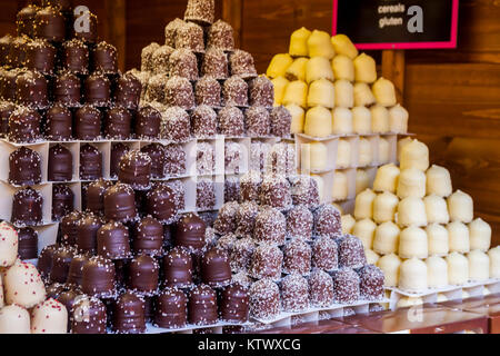 Luxus Schokolade Weihnachtsmarkt Teacakes, Chester, Cheshire Vereinigtes Königreich Stockfoto