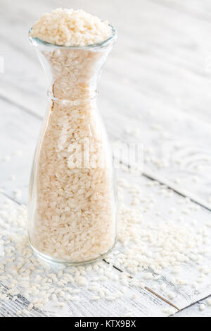 Arborio Reis in der Flasche Stockfoto