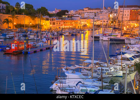 Historischen alten Hafen, Ciutadella, Menorca, Balearen, Spanien, Mittelmeer, Europa Stockfoto