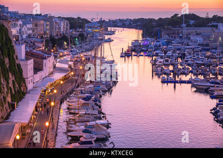 Historischen alten Hafen, Ciutadella, Menorca, Balearen, Spanien, Mittelmeer, Europa Stockfoto