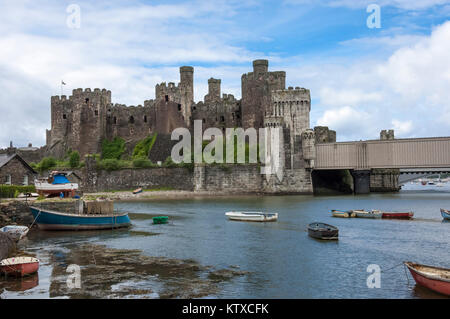 (Conway) Conwy Castle, UNESCO-Weltkulturerbe, Conwy, Conway County Borough, Wales, Vereinigtes Königreich, Europa Stockfoto