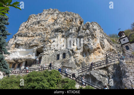 St. Dimitrij Rock Kloster, Basarbovo, nördlichen Bulgarien, Europa Stockfoto