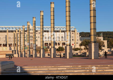 Olympiastadion Estadi Olimpic Lluis Companys, Montjuic, Barcelona, Katalonien, Spanien, Europa Stockfoto