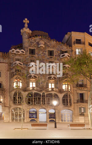 Casa Batllo, Antonio Gaudi, Modernisme, UNESCO-Weltkulturerbe, Passeig de Gracia, Eixample, Barcelona, Katalonien, Spanien, Europa Stockfoto