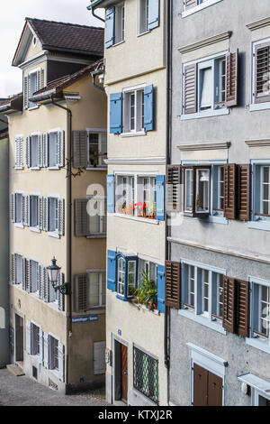 Die Altstadt von Zürich, Zürich, Schweiz, Blick auf Fortunagasse und Kaminfeger-Gasse Stockfoto