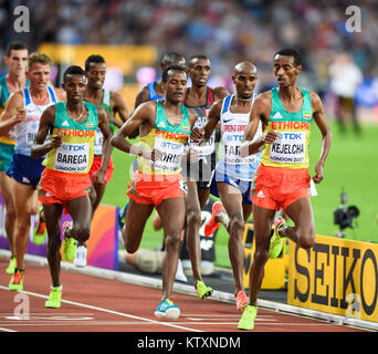 Muktar Edris gewinnt den 5000 m Männer Goldmedaille - IAAF World Championships in London 2017 Stockfoto