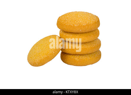 Oatmeal Cookies auf weißem Hintergrund, Snack Stockfoto
