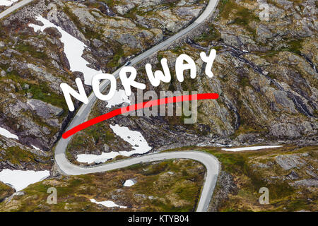 Die Nibbevegen Straße bis zum Dalsnibba Berg, Norwegen Stockfoto