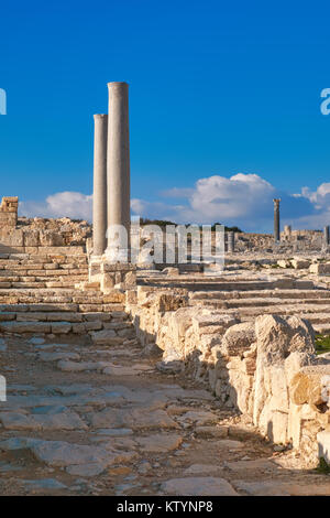 Antiken Säulen in Kourion archäologische Stätte in Zypern, Limassol District Stockfoto