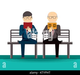 Die Menschen lesen Buch und Zeitung Stock Vektor