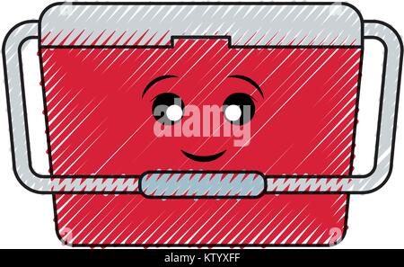 Kawaii portable Kühlschrank Vector Illustration Stock Vektor