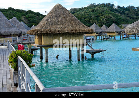 InterContinental Le Moana Resort Bora Bora, Bora Bora, Französisch-Polynesien Stockfoto