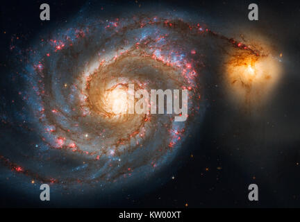 Die Whirlpool Galaxie (M51) im Sternbild Canes Venatici, Elemente dieses Bild von der NASA eingerichtet Stockfoto