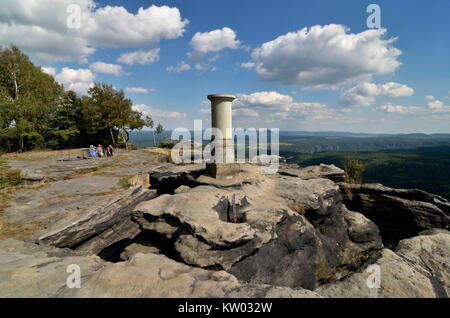 Elbsandsteingebirge, Sächsische Schweiz, Aussichtspunkt der Große Zschirnstein, Sächsische Schweiz, Aussichtspunkt Großen Zschirnstein Stockfoto