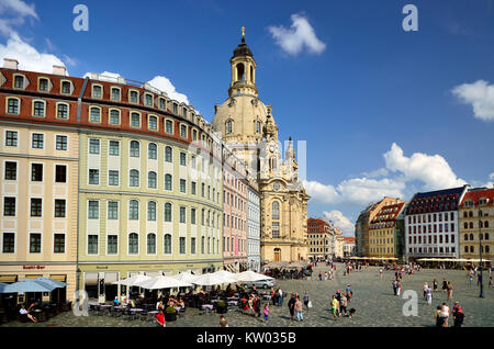 Dresden, Neuer Markt mit Kirche Unserer Lieben Frau, Neumarkt mit Frauenkirche Stockfoto