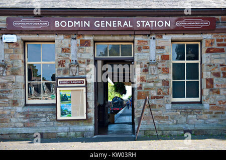 Bodmin Allgemeine Bahnhof. Endstation der Bodmin und Wenford Eisenbahn. Stockfoto