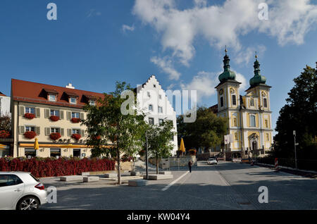 Donaueschingen, Plz Ort mit Kirche St. Johann, Postplatz mit Kirche St Stockfoto