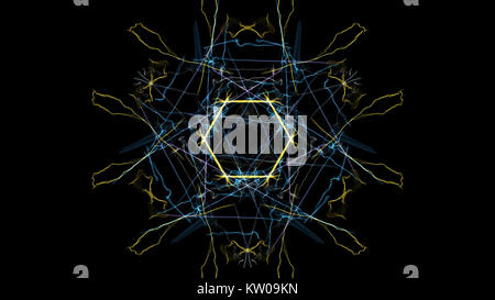 Symmetrische und farbenfrohen Design durch digitale Grafik gemacht. Seide Symmetrie Serie. Stockfoto