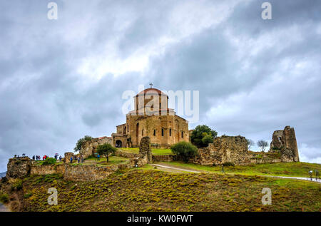 Jvari, bergspitze Kloster aus dem 6. Jahrhundert, Mtskheta, Georgien Stockfoto