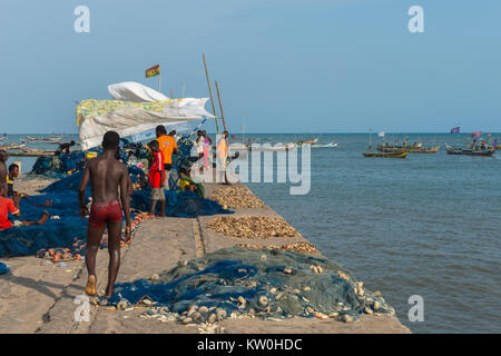 Pier von Jamestown Fischerdorf, Jamestown, Accra, Ghana Stockfoto