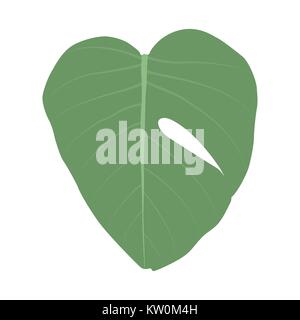 Bunte naturalistischen grüne Blätter am Zweig. Vektor Illustratio Stock Vektor