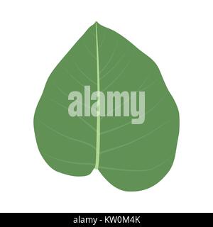 Bunte naturalistischen grüne Blätter am Zweig. Vektor Illustratio Stock Vektor