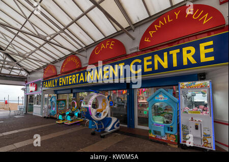 Eingang zum Clarence Pier Spielhalle. Family Entertainment Center. Stockfoto