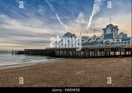 Clarence Pier in Fareham, Hampshire. Renoviert. Stockfoto