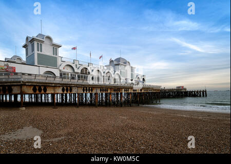 Clarence Pier in Fareham, Hampshire. Renoviert. Stockfoto