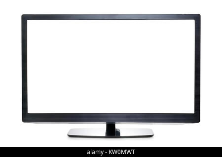 Breitbild-TV oder Monitor auf Weiß, Kopie Platz auf dem Bildschirm isoliert. Beschneidungspfad enthalten Stockfoto
