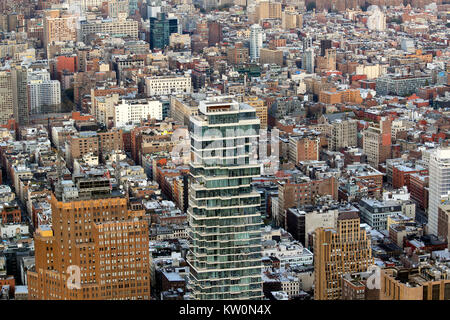 56 Leonard, ein neues Luxus Apartment Gebäude, von einer Welt Observatorium, das One World Trade Center, Manhattan, New York City, New York, zu sehen Stockfoto