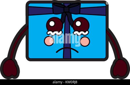 Geschenkbox traurig Weinen emoji icon image Vektor ...