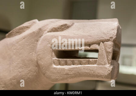 Madrid, Spanien - 10. November 2017: Löwin von Baena, die Iberische Kultur. Kopf detail. Nationales Archäologisches Museum, Madrid Stockfoto