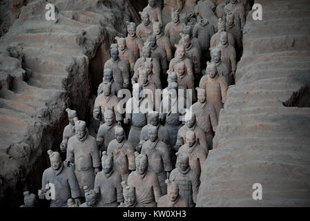 Die Qin Grab Terracotta Krieger und Pferde, Xi'an, China Stockfoto