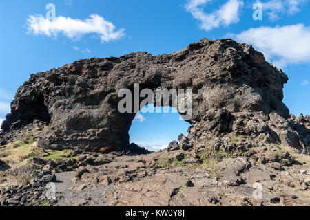 Lava Fenster bei Dimmuborgir, Myvatn - Island Stockfoto