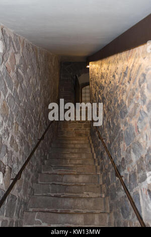 Italien, Florenz - 18. Mai 2017: Der Blick auf die Treppe im Palazzo Vecchio am 18. Mai 2017 in Florenz, Toskana, Italien. Stockfoto