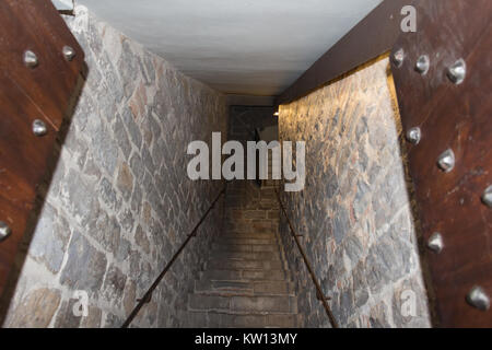 Italien, Florenz - 18. Mai 2017: Der Blick auf die Treppe im Palazzo Vecchio am 18. Mai 2017 in Florenz, Toskana, Italien. Stockfoto